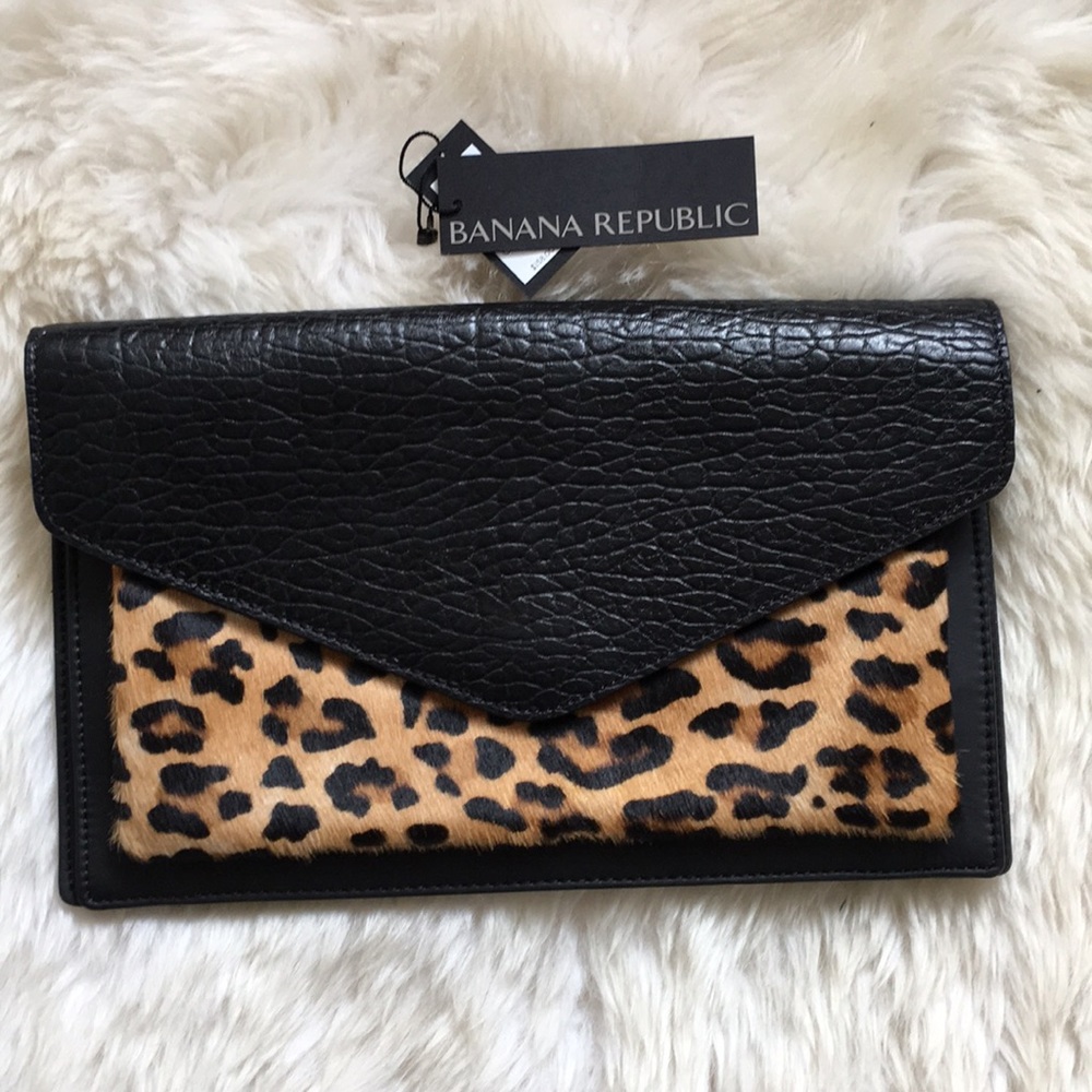 Banana Republic leopard print clutch: NEW!!!